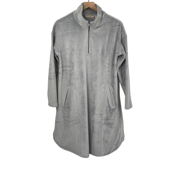 Soft Surroundings Auberon Mini Dress Coziest Zip Up Tunic Pullover Silver NEW S - Picture 4 of 10